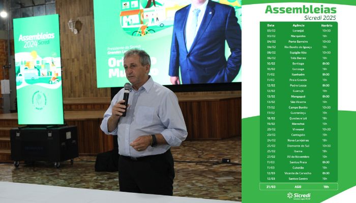 Sicredi Grandes Lagos PR/SP inicia por Laranjal as assembleias 2025